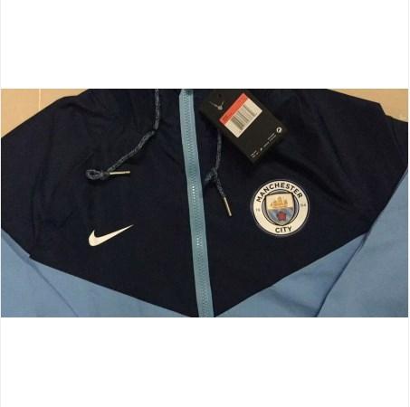 Jaqueta Corta Vento Manchester City Preto/Azul 18-19 - MundodaCortaVento