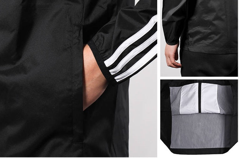 Jaqueta Corta Vento Adidas Preto/Branco - MundodaCortaVento